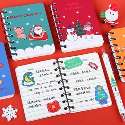 A7 Christmas Flip Coil Notebook Student Portable Pocket Notebook Office Notepad Diary School Office Suppliers Christmas Gift