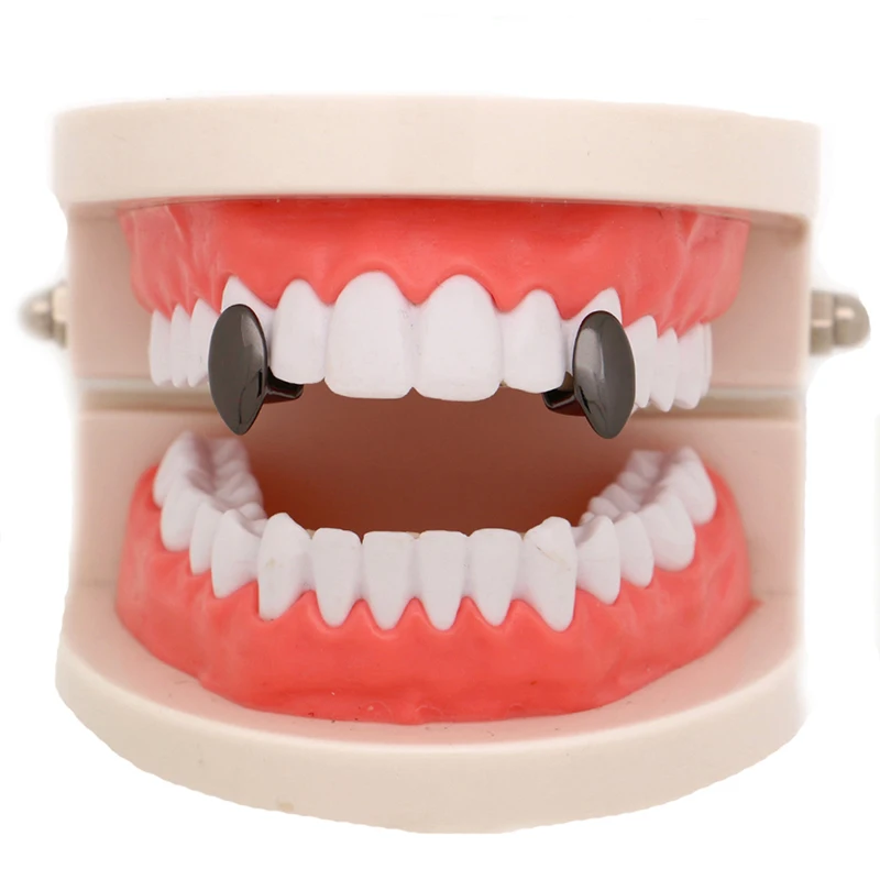 1pcs egységes Menő Komló fogak grillz felső Vámpír fangs Cakk grills sapkák Cakk Halloween cosplay