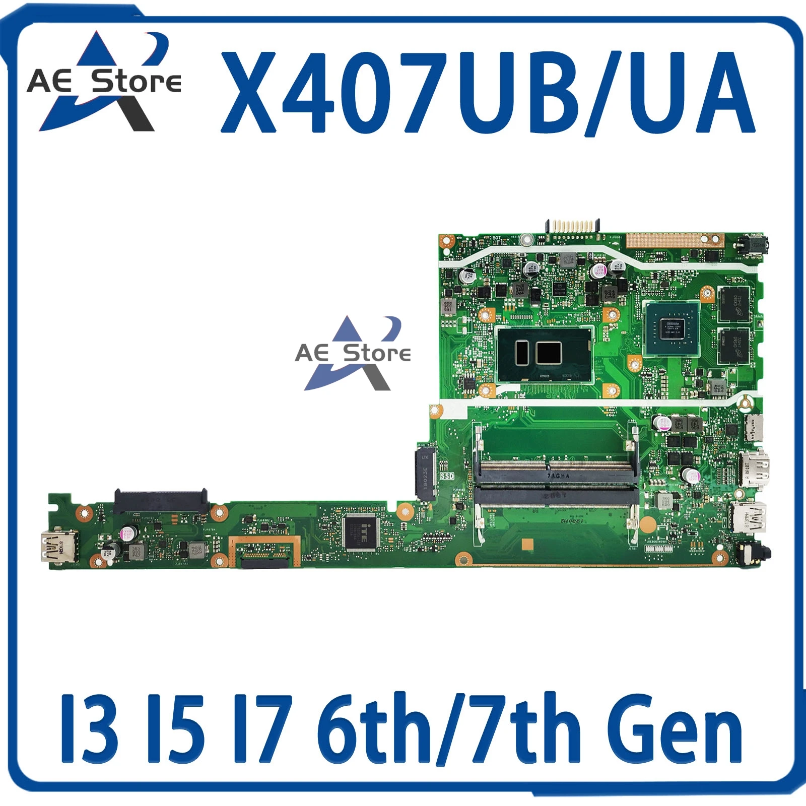 X407UB Mainboard For ASUS X407 X407U X407UB A407UB F407UA F407UB X407UF A407UA A407UF F407UF Laptop Motherboard I3 I5 I7