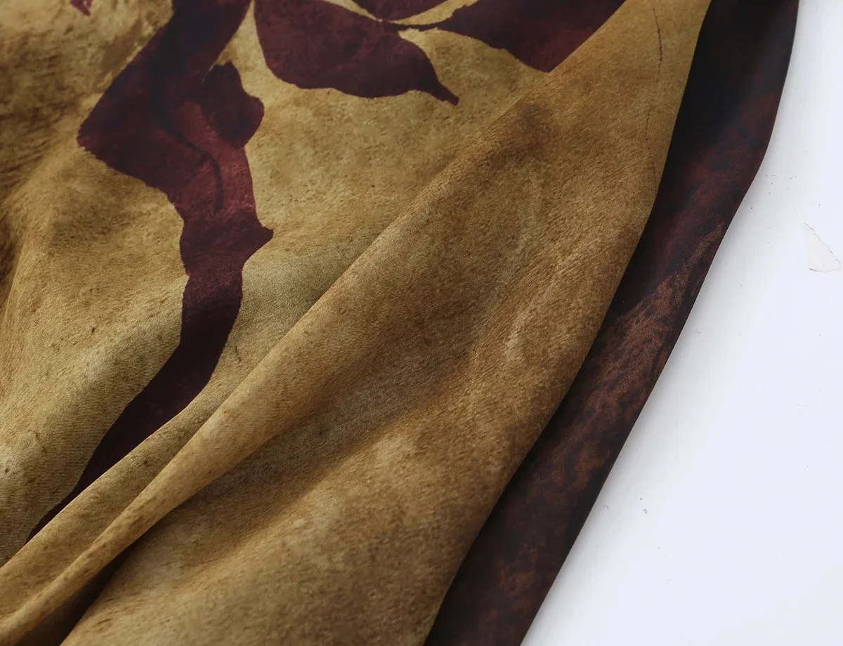 KONDALA Elegantes Strandkleid für Damen, langes, bedrucktes, rückenfreies Neckholder-Partykleid, modisches Sommer-Herbst-Kleid 2026, gerades Kleid – Detail 6