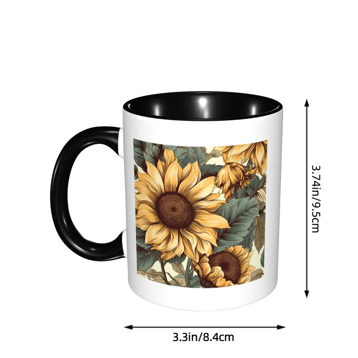 Golden Sunflower Cluster Vinta - đánh giá và giá Coffee Tea Drawing