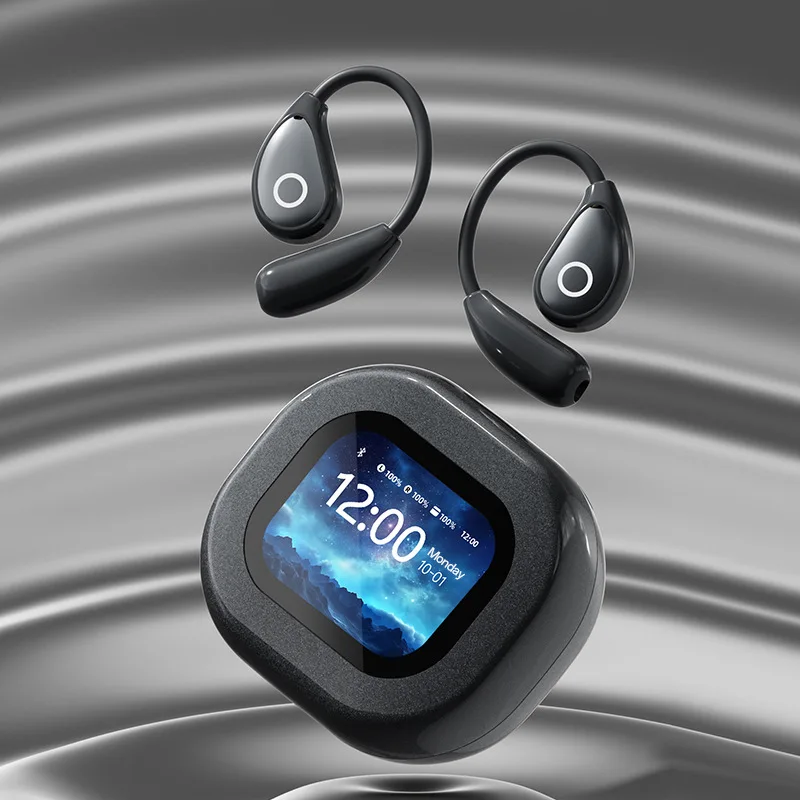 AI intelligent translation OWS ear-hanging Bluetooth headset with screen, touch-sensitive, pluggable card bone conduction view 6