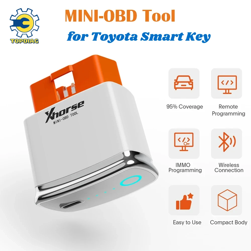 

2024 Xhorse MINI OBD Tool VVDI FT-OBD for Toyota Smart Key Support Add Key All Keys Lost Car Key Programmer Tools Up To 2023