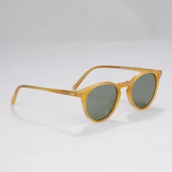 O'Malley Vintage Sunglasses Women Polarized Mens Sunglasses Brand Designer 2022 Oval Retro Round Acetate Sunglasses Woman