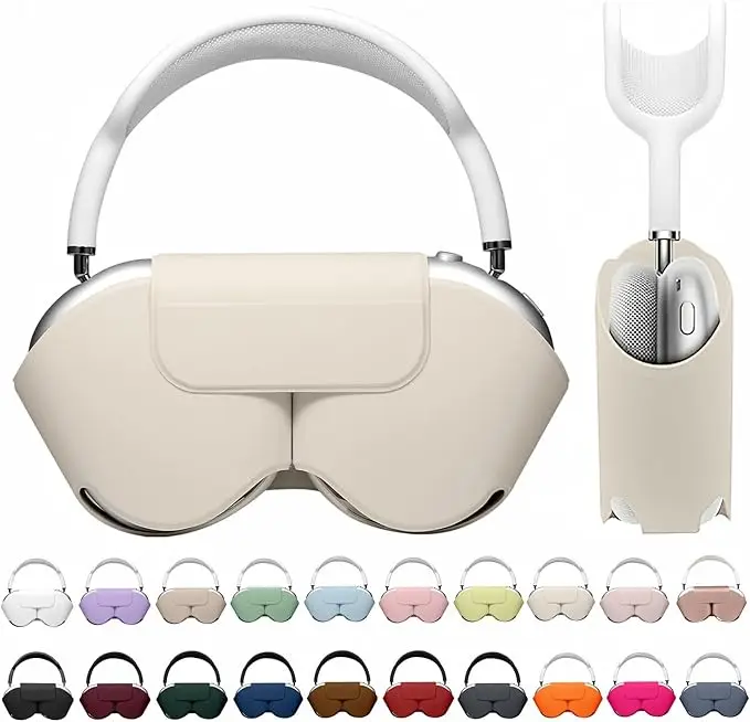 Suitable for AirPods Max second-generation Bluetooth headset smart power-off protection case, high-quality leather storage bag