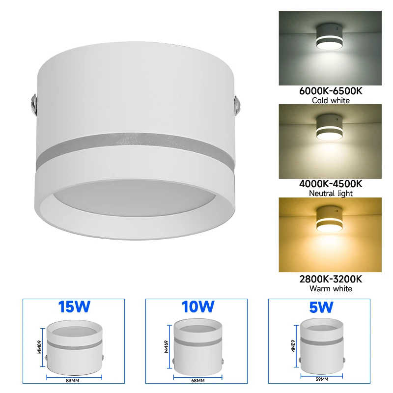Led Down Light 220V Spotlight Downlight for Home Surface Mounted Ceiling Spot LED Lighting for Living Room Kitchen Indoor Lamp