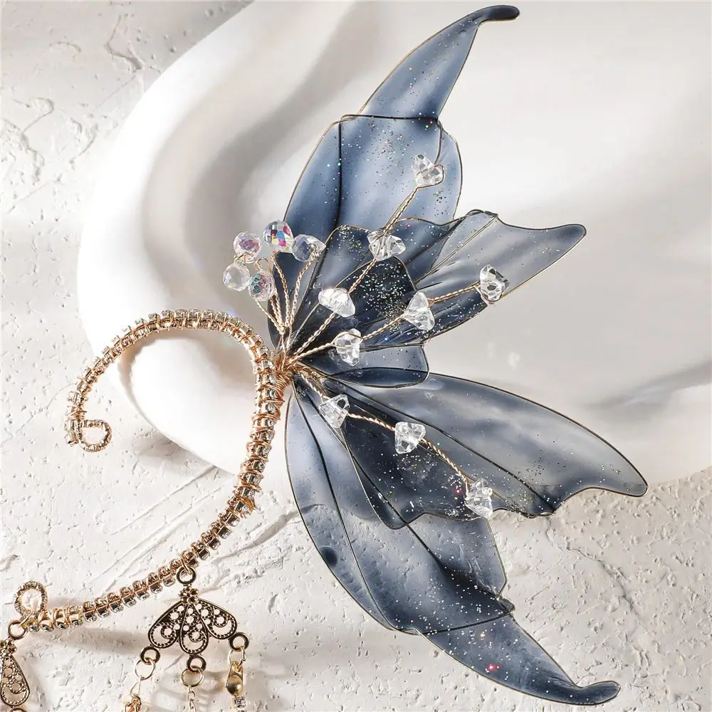 Pendientes de elfo Renaissan-ce, pendientes sin perforación con forma de sirena, flor blanca, hoja dorada, para Halloween, Navidad, fiesta de boda