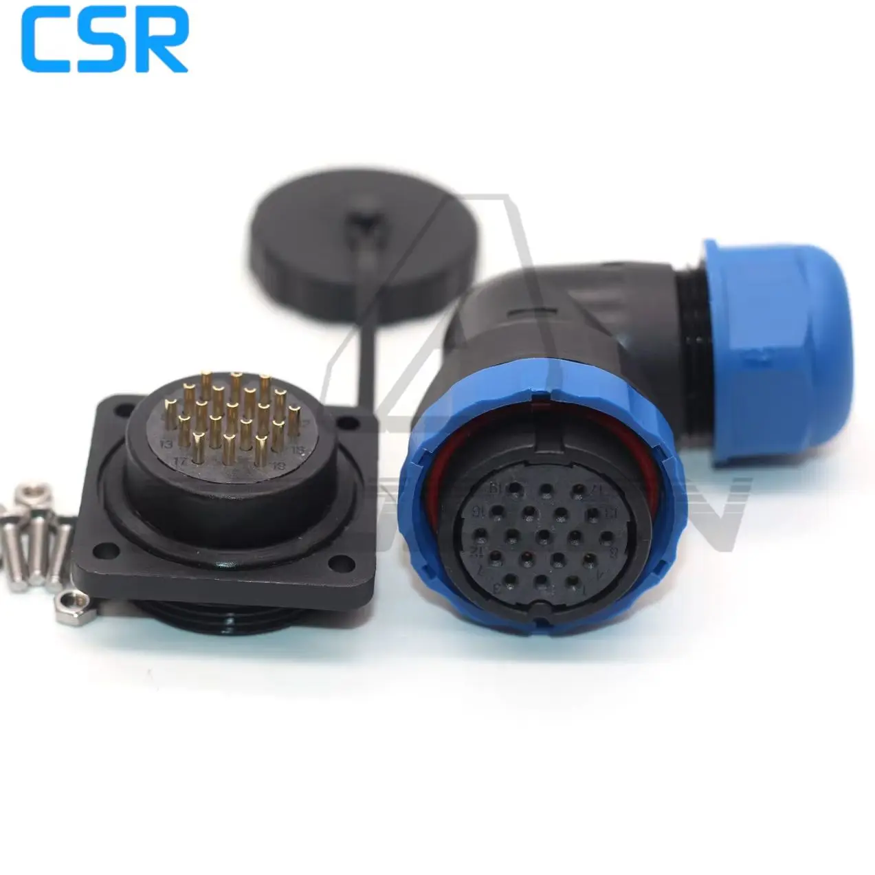 SD28 Waterproof Connector 2 3 4 5 6 7 9 10 12 14 16 19 22 24 26 Pin IP68 Right Angle Plug And Socket Square Panel Mounting IP68