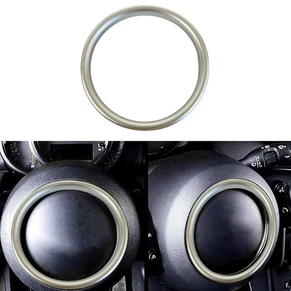 SILVER BLUE Car Steering Wheel Center Trim For MINI FOR Cooper F54 F55 F56 F57 F60 Steering Wheel Trim Decorative Ring
