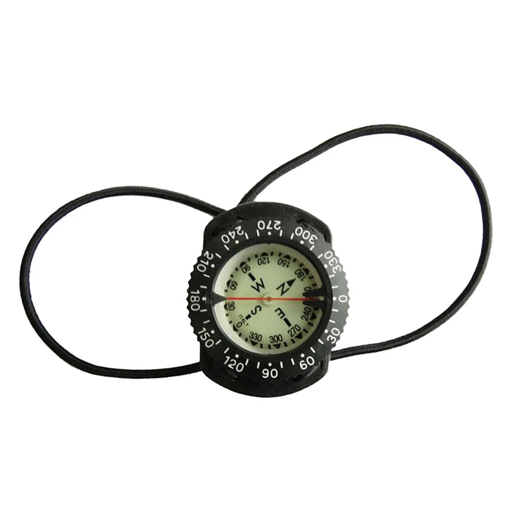 Scuba Diving Compasses Professional Waterproof Mounted with Retractor High-density Gauge Navigator with Night Vision