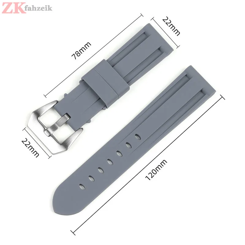 Rubber Watch Band 20mm 22mm 24mm 26mm for Panerai Strap Silicone Bracelet Rubber Strap for Omega Replacement Sport Wrist Band