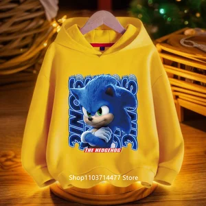 Heiße super schläfrige Cartoon -Cartoon -Druck Lungen Baby Kinder Jungen Kinder Kinder Ärmel Sweatshirt 12 Hauptverkäufe Sonic Children's Clothing - №7