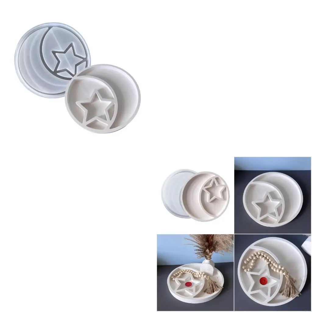 قالب سيليكون مرن وقوي لمستلزمات الحرف اليدوية وصواني النجوم والقمر مناسبة لجميع الأعمار للاستخدام اليومي لتزيين المنزل