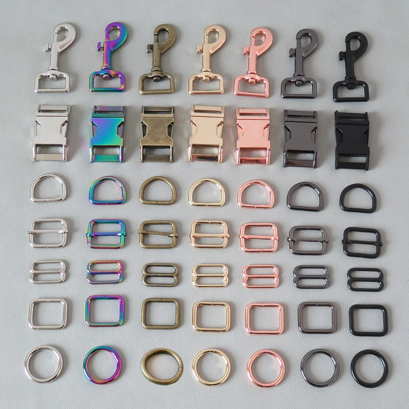 

50Pcs/Lot 25mm Metal Buckle Carabiner Hook D Ring Adjuster For Paracord Bag Accessory Dog Collar Leash Harness Clasp Hardware