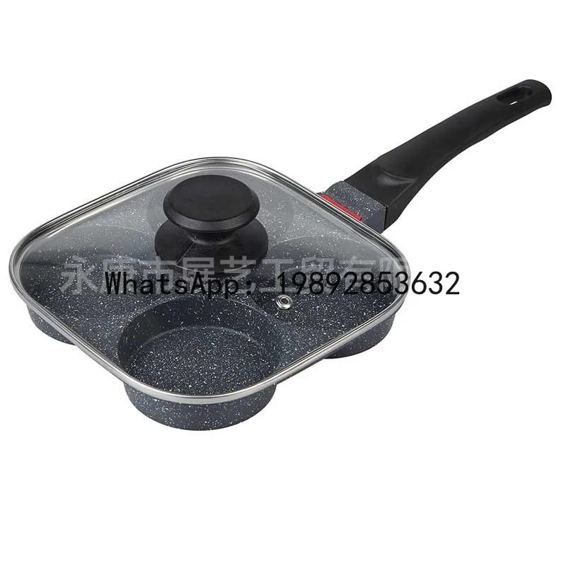 

PYJ four-hole fried egg pan with lid non-stick household breakfast pan Maifanshi flat-bottomed frying pan-6 pcs