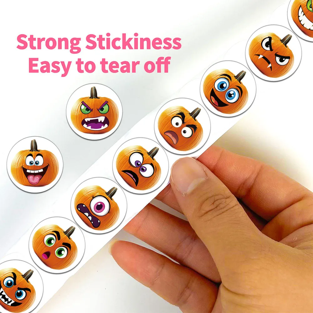 500PCS Kreative Halloween Kürbis Rolle Aufkleber Helm Dekoration DIY Wasser Tasse Telefon Fall Personalisierte Aufkleber