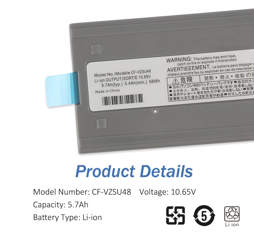 Imagem -02 - Etesbay-bateria do Portátil para Panasonic Cf-vzsu48 Cf-vzsu48u Cf-vzsu48r Cf-vzsu28 Cf-vzsu87r Cf-vzsu50 Cf19 Cf19 Toughbook 10.65v