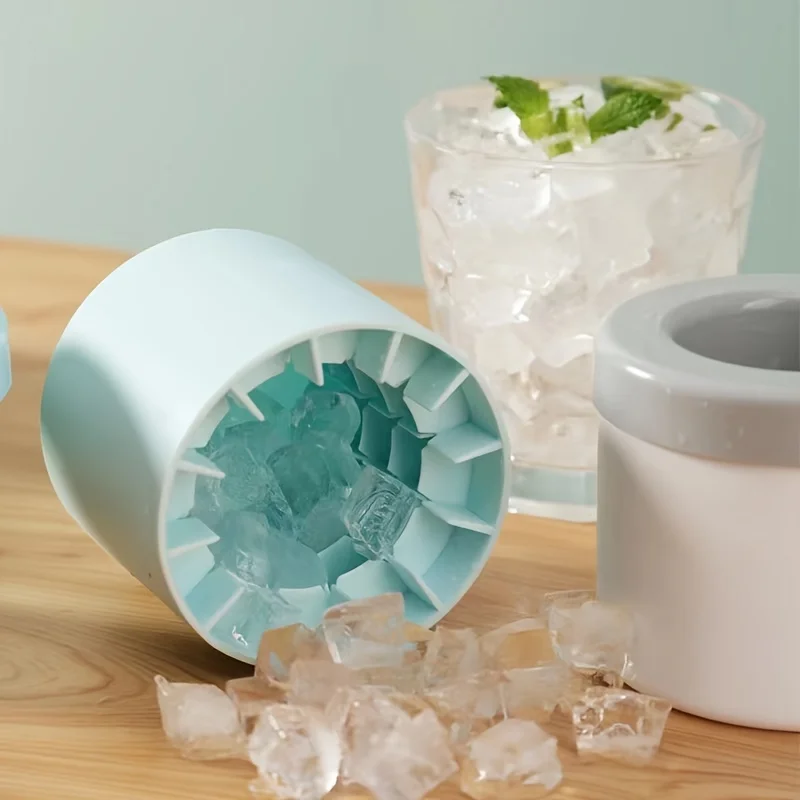 1 Stück, zylindrische Eiswürfelform, Silikon-Eiswürfelform, kleiner Eisbecher und zylindrische, leicht zu lösende Eiswürfelform, Küchenutensilien