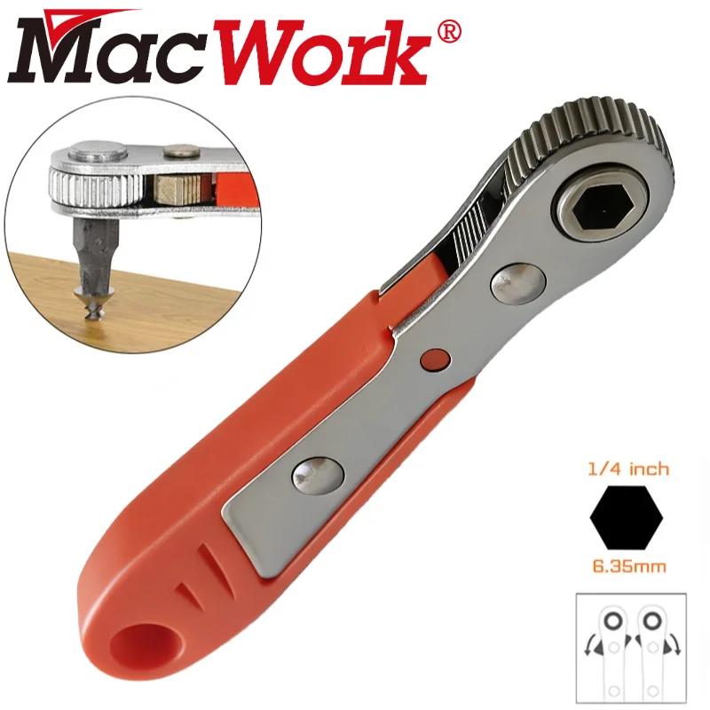 Mini Ratsche Schraubendreher 1/4 Hex Einstellbare Quick Release Buchse Griff Reparatur Hand Werkzeug Für Auto Reparatur Close Quarters