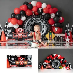 Racer Sports Car Backdrops Kids Boy Birthday Cake Smash Photocall Decors Baby Child Photocall Decors Formula 1 Car Backgrounds