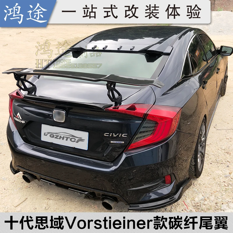 

For Honda Civic 2014-2021high quality Carbon Fiber rear boot Wing Spoiler Rear Roof Spoiler Wing Trunk Lip Boot Cover