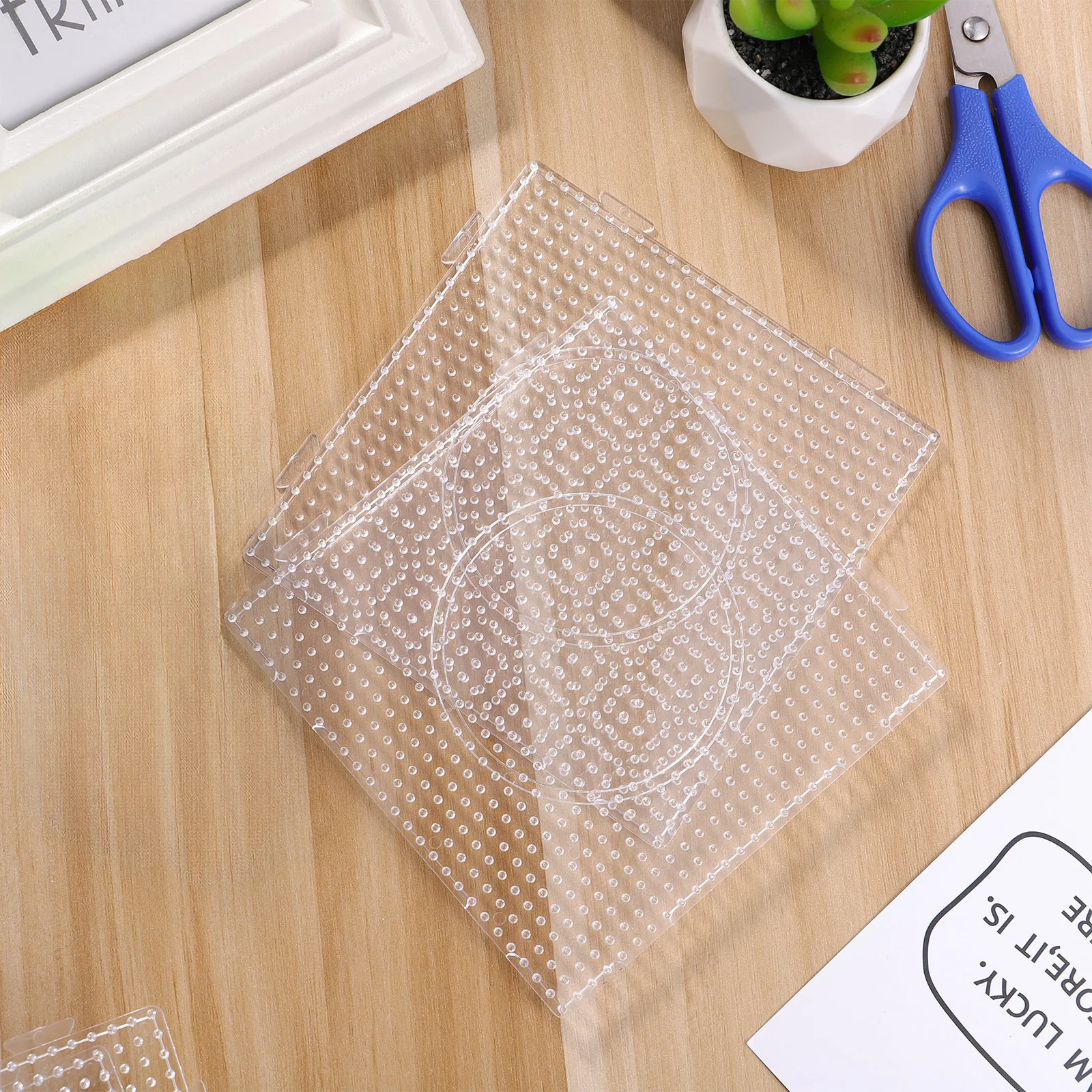 

6Pcs 5Mm Plastic Bead Pegboards Square Fuse Beads Board for Children DIY Projects Enhance Imagination Coordination Skill