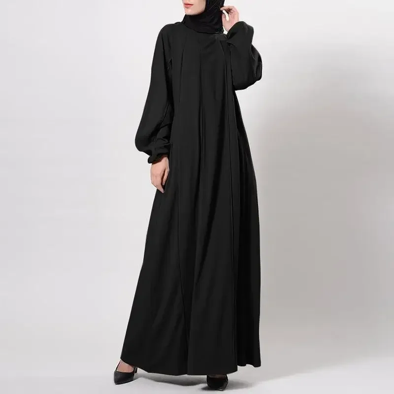 2025 New Ramadan Muslim Abayat Dress Temperament Commuter Abayas for Women Solid Women Dress Islamic Dress Wholesale