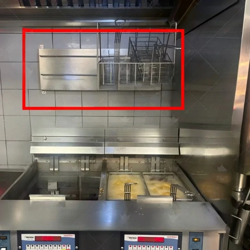 Restaurant fryer fried basket hanger 90 * 40 space saving tool