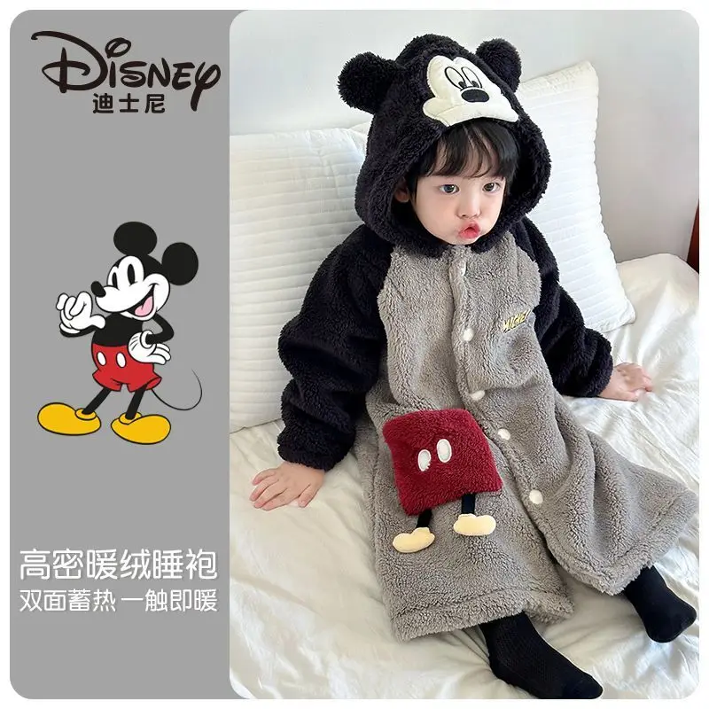 

Disney Mickey and Daisy cartoon cute student robe creative for boys and girls baby winter coral fleece winter warm pajamas gift