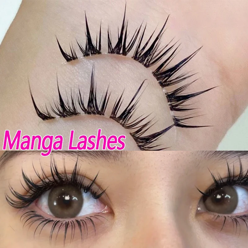 

New Natural Manga Lashes Soft Eyelashes Thick False Eye Lashes Manga Daily Dating Makeup Eyelashes Lashes Wispy Makeup Tools