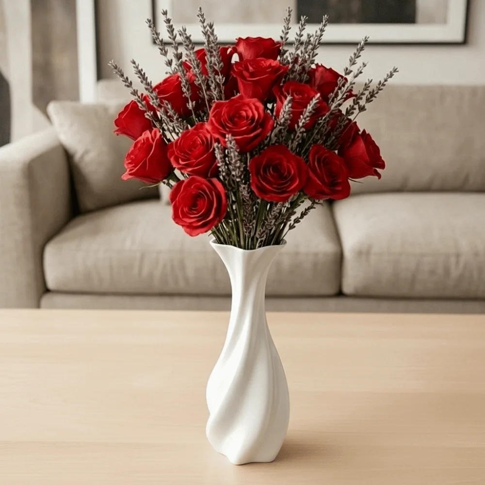 Twisted Design 3D Printed Flower Vases Flower Arrangement Gradient Color Decorative Flowerpot Plant Pot Home Desktop Decorations
