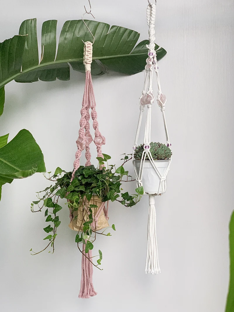 

New Eco-friendly Plant Hanger Display Net Wall Hanging Basket Macrame Art Wall Decoration Wall Decor for Home Luxury Living Room