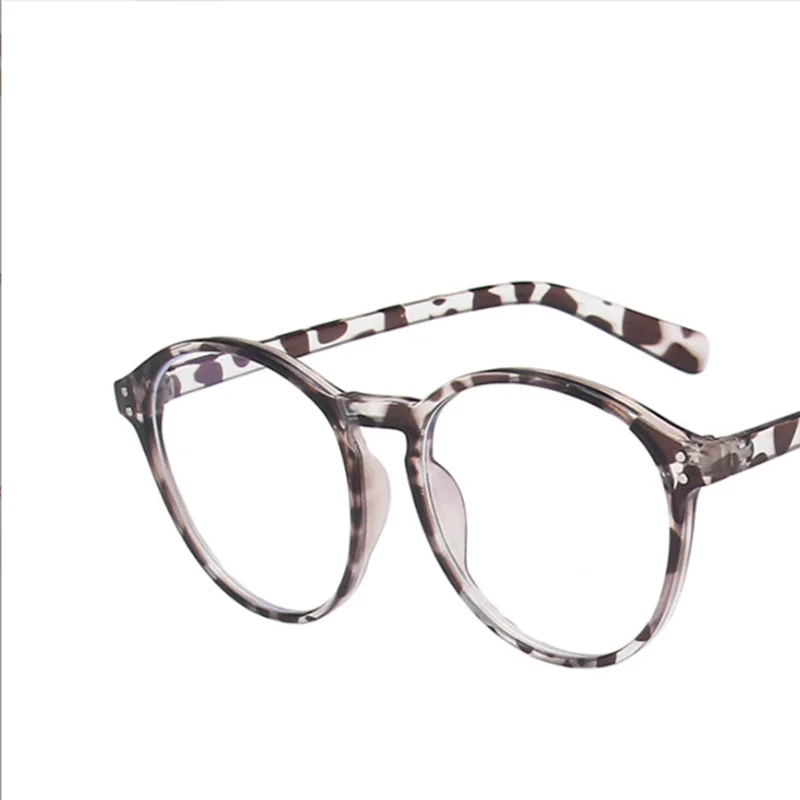 إطار نظارات دائري بدون إطار بلون شاي الحليب نمط جديد طبيعي كبير الوجه عدسة مسطحة إطار نظارات عصري للجنسين #2