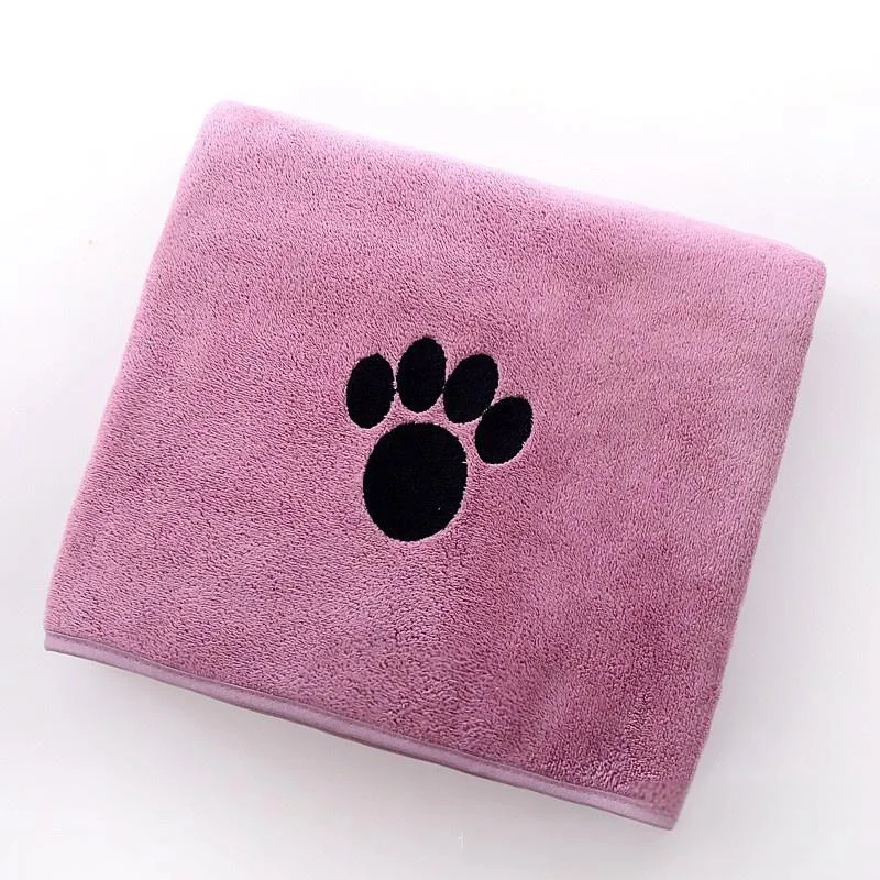 

75x35cm Pet Bath Towel Microfiber Super Absorbent Paw Print Towel for Dogs and Cats