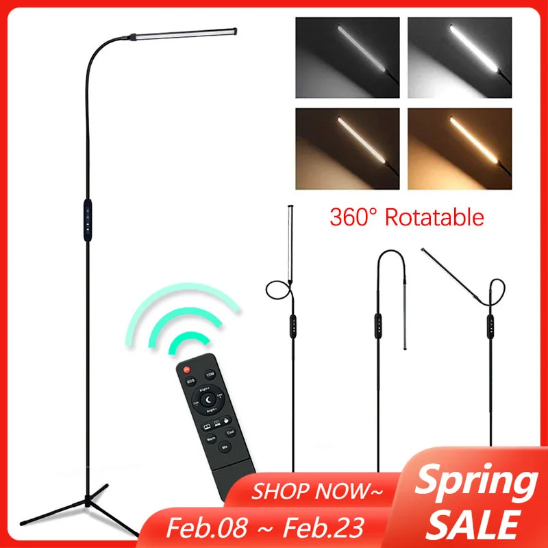 

Стоячая гостиная, вращающаяся на 360° гибкая светодиодная подставка для торшера, регулируемый диммер на гибкой стойке, светильник для чтения, прикроватный ночник