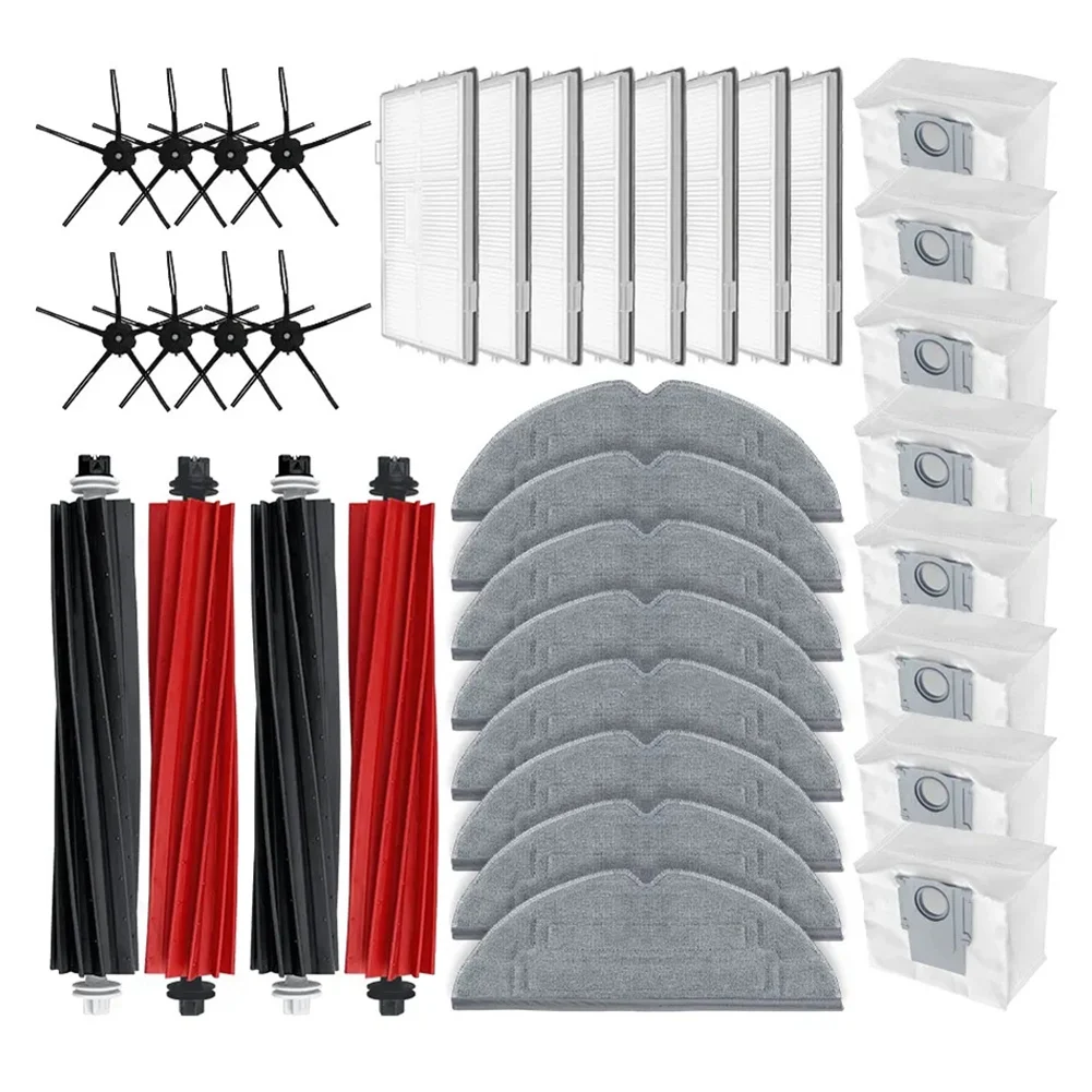 Main Side Brush Hepa Filter Mop Cloth Dust Bags Accessories For Roborock S8 Pro Ultra / S8 / S8 Plus-Hot