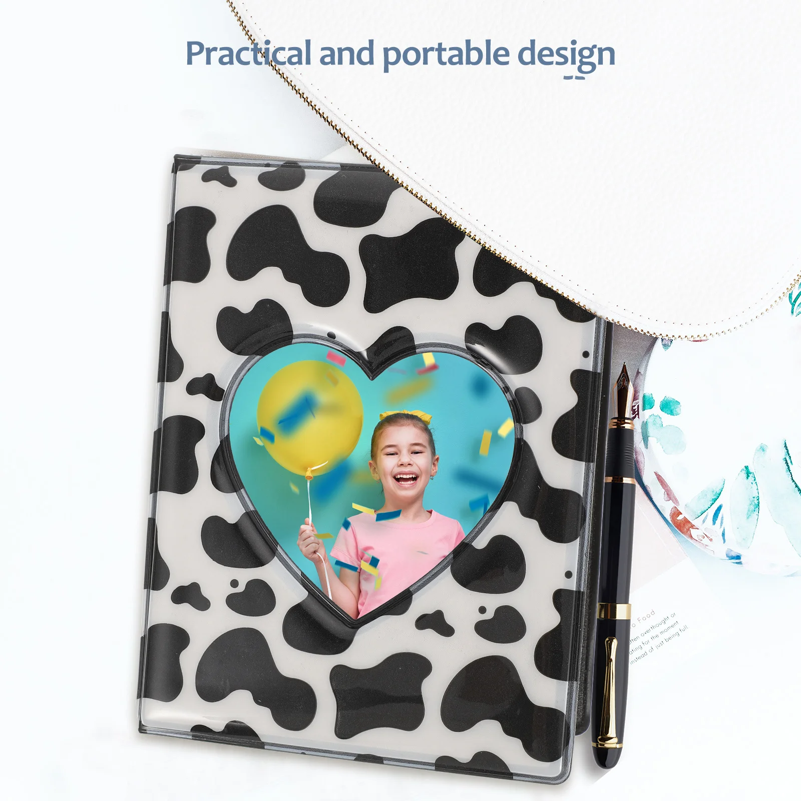 

2Pcs Delicate Heart Pattern Photo Album Long Lasting DIY Family Picture Organizer Photo Book Photos Collection Album