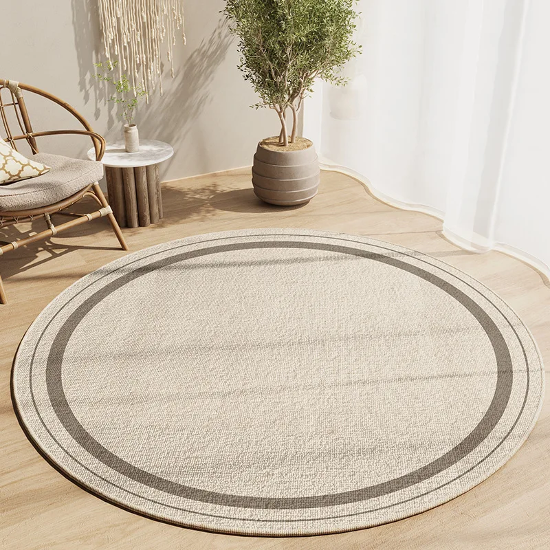 VIKAMA Round Bedroom Swivel Chair Carpet Computer Chair Cushion Japanese-Style Living Room Sofa Coffee Table Blanket Home Decor