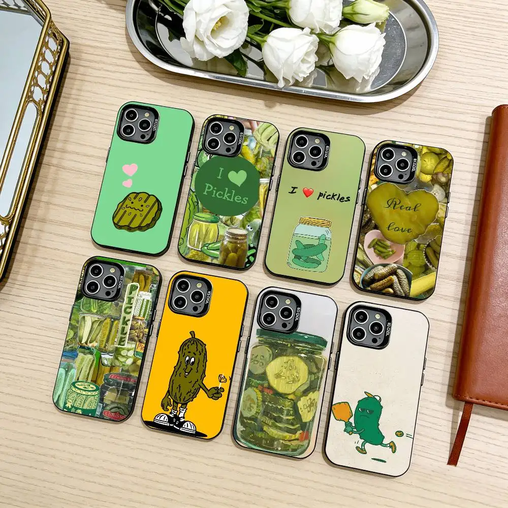 

P-pickle cartoon Phone Case For iPhone17,16,15,14,13,12,11 Plus,Pro Max Black Candy silver phone case