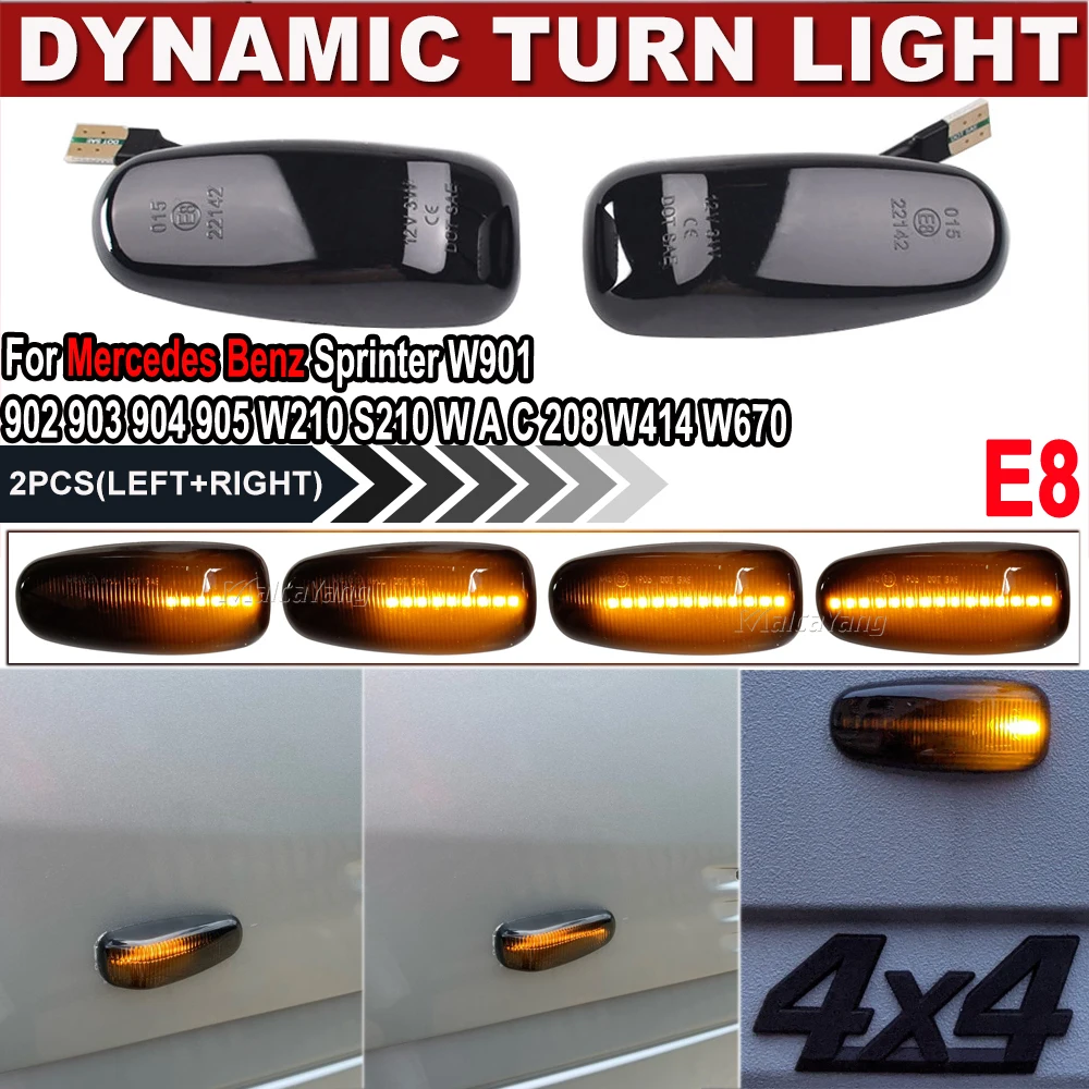 2 шт. Dyanmic светодиодные боковые габаритные указатели поворота для Mercedes-Benz W210 W202 CLK W208 SLK R170 W638 указатель поворота