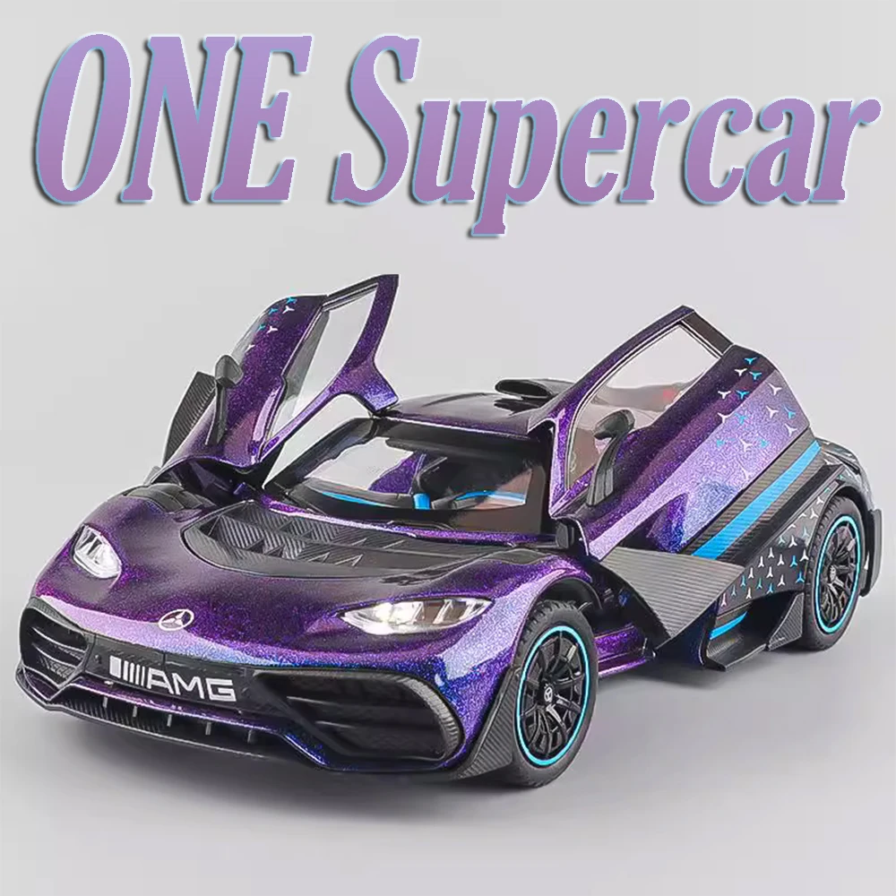 

1:24 Масштаб ONE Vision GT Миниатюрная модель спортивного автомобиля Игрушечный сплав Литой под давлением звук Свет двери с открытым откатным механизмом Суперкар Подарки для детей