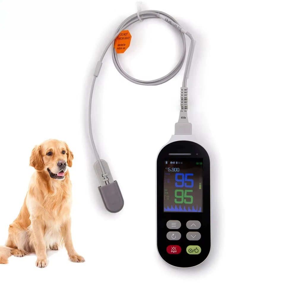 Handheld Veterinary CE Pulse Measuring Meter Pulse Vet Hospital Use Oximeter for Pet Animal Blood Oxygen Saturation Monitor