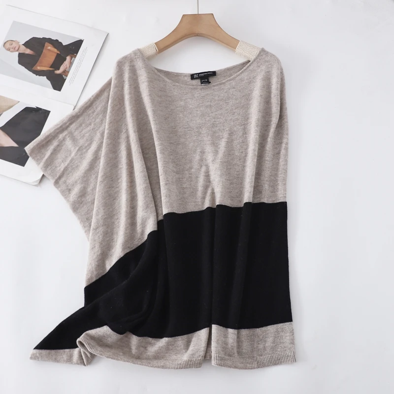 Slimming Effect ขนสัตว์ผ้าไหมถัก Svel หลวม Fit บางฤดูใบไม้ผลิฤดูใบไม้ร่วงสี Blo Design Faionable เสื้อกันหนาวผู้หญิง