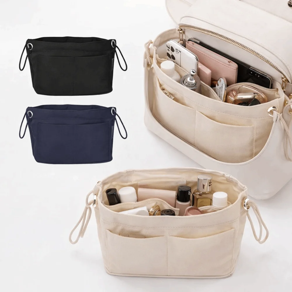Simple Style Women's Handbag Multifunctional Lightweight Insert Bag Multiple Compartments Bag Organizer Storage Purpose