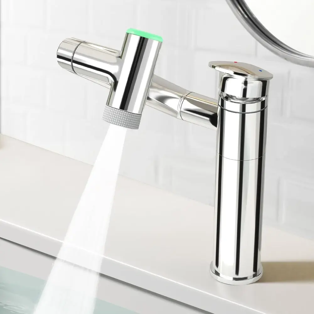 Bathroom Faucet 1080 Degree Rotating Water Tap Temperature Display Single Lever Hot Cold Water Mixer Washbasin Tap Kitchen Taps