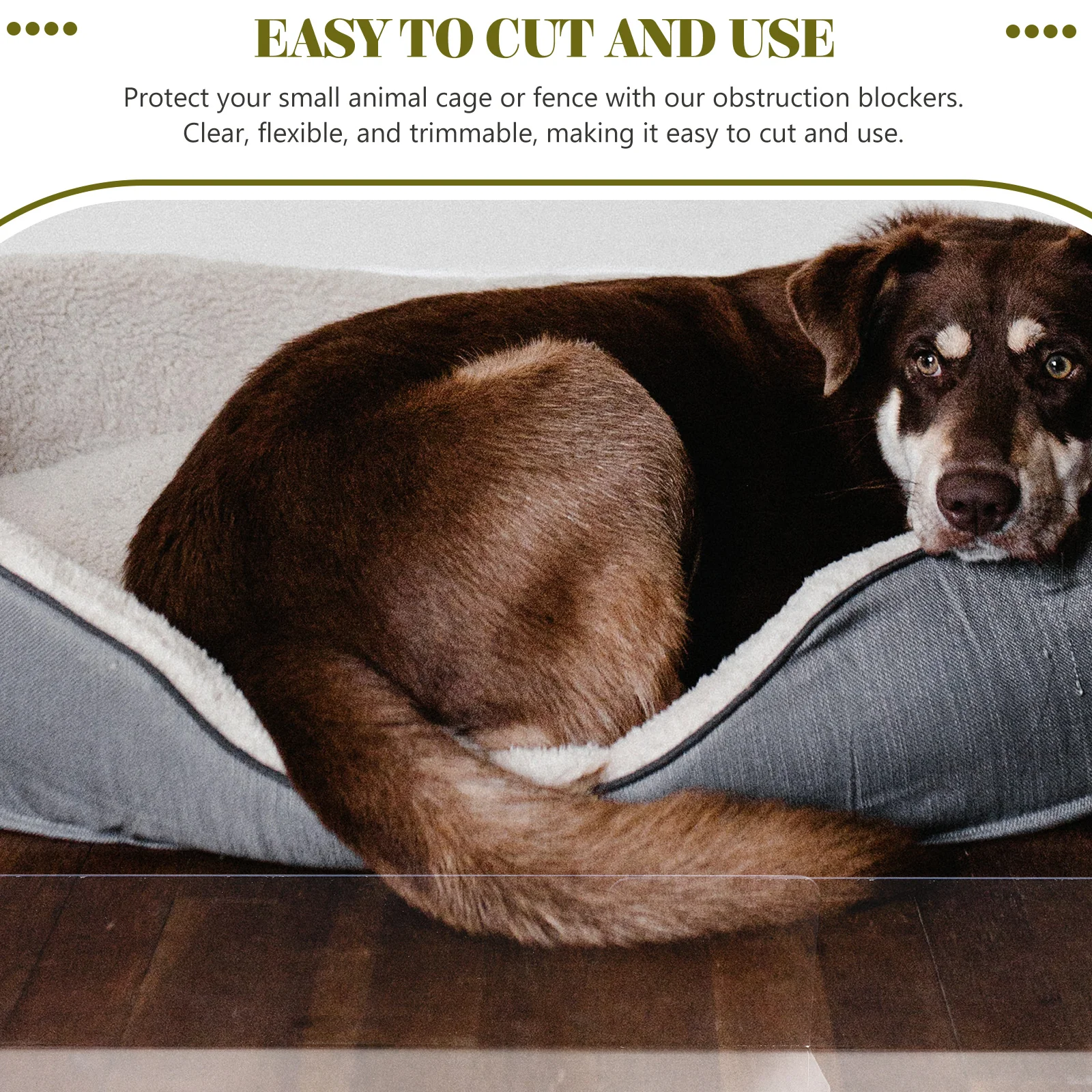 Casa para perros y mascotas, bloqueadores de jaula flexibles transparentes de 35x7cm para animales pequeños, conejillo de indias, hámster, parque infantil, piezas de muebles, 8 Uds.