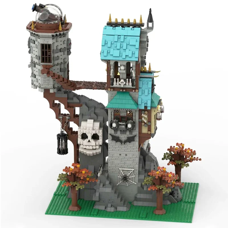 3872 pçs moc medieval o crânio torre de vigilância castelo modelo modular blocos de construção diy conjuntos montagem tijolos brinquedos crianças presentes