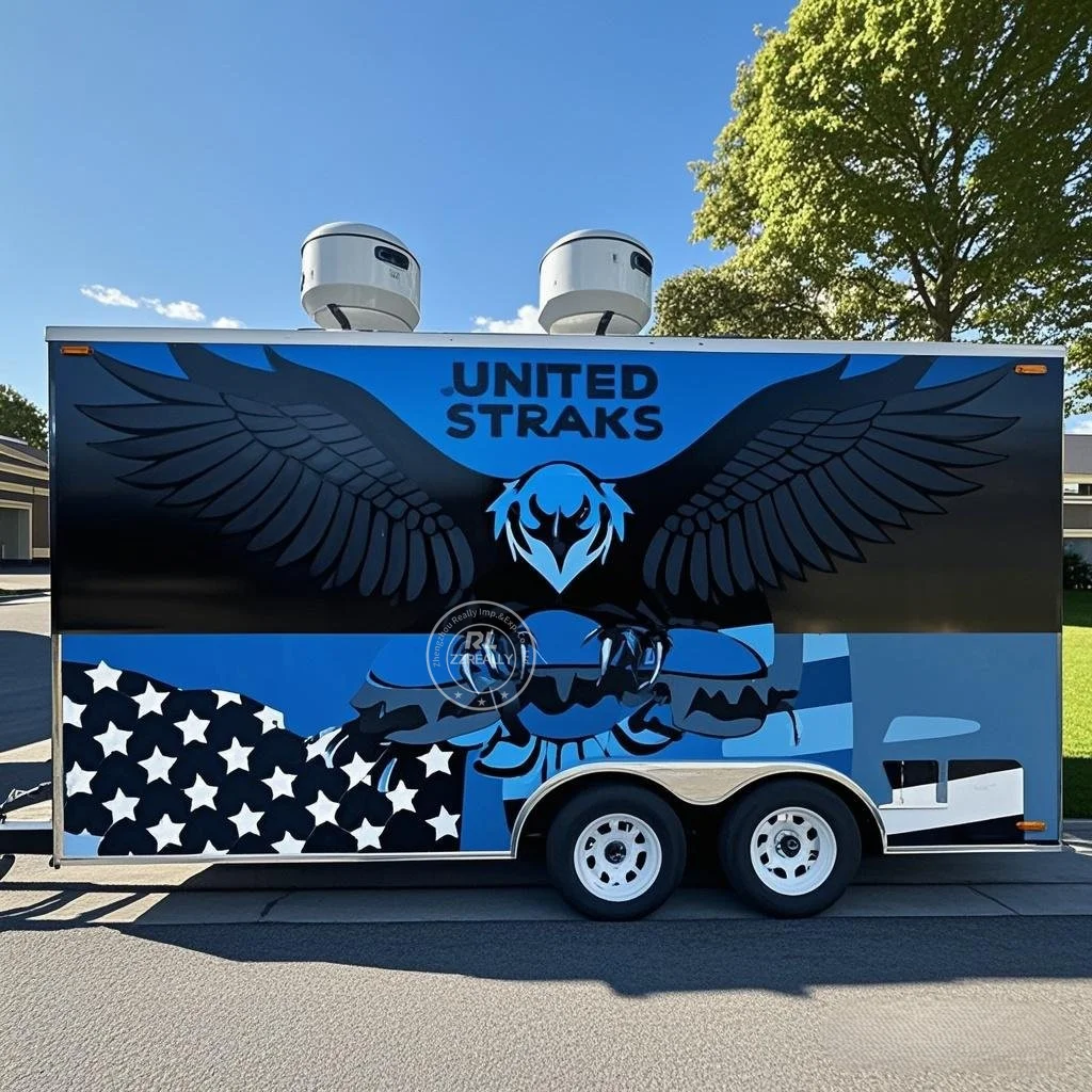 

Street Concession Bakery Food Trailer with Full Kitchen Outdoor Mobile Restaurant Pizza Hot Dog Cart Food Trucks
