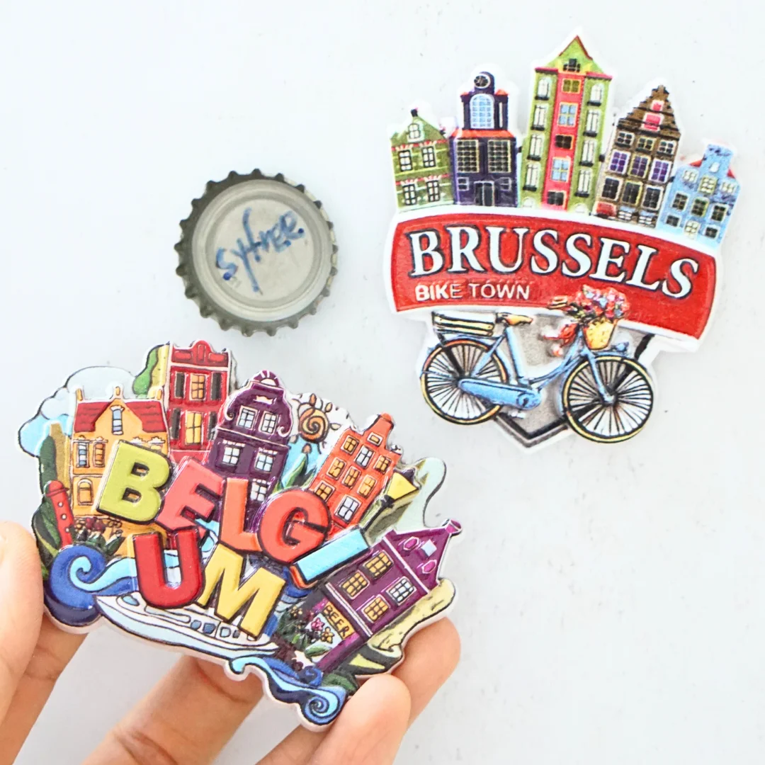 

1pc, Belgian-style refrigerator magnet, Brussels scenery refrigerator magnet, Belgium travel refrigerator magnet, home decoratio