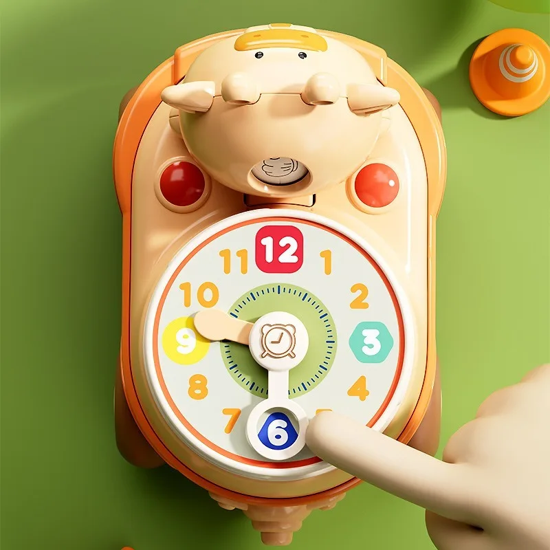 Giocattolo Puzzle per Bambini, Auto Cartoon con Modalità di Gioco Multiple, Scivolamento a Inerzia, Cambio Faccia, Fischietto, Piccola Auto per l'Apprendimento del Tempo
